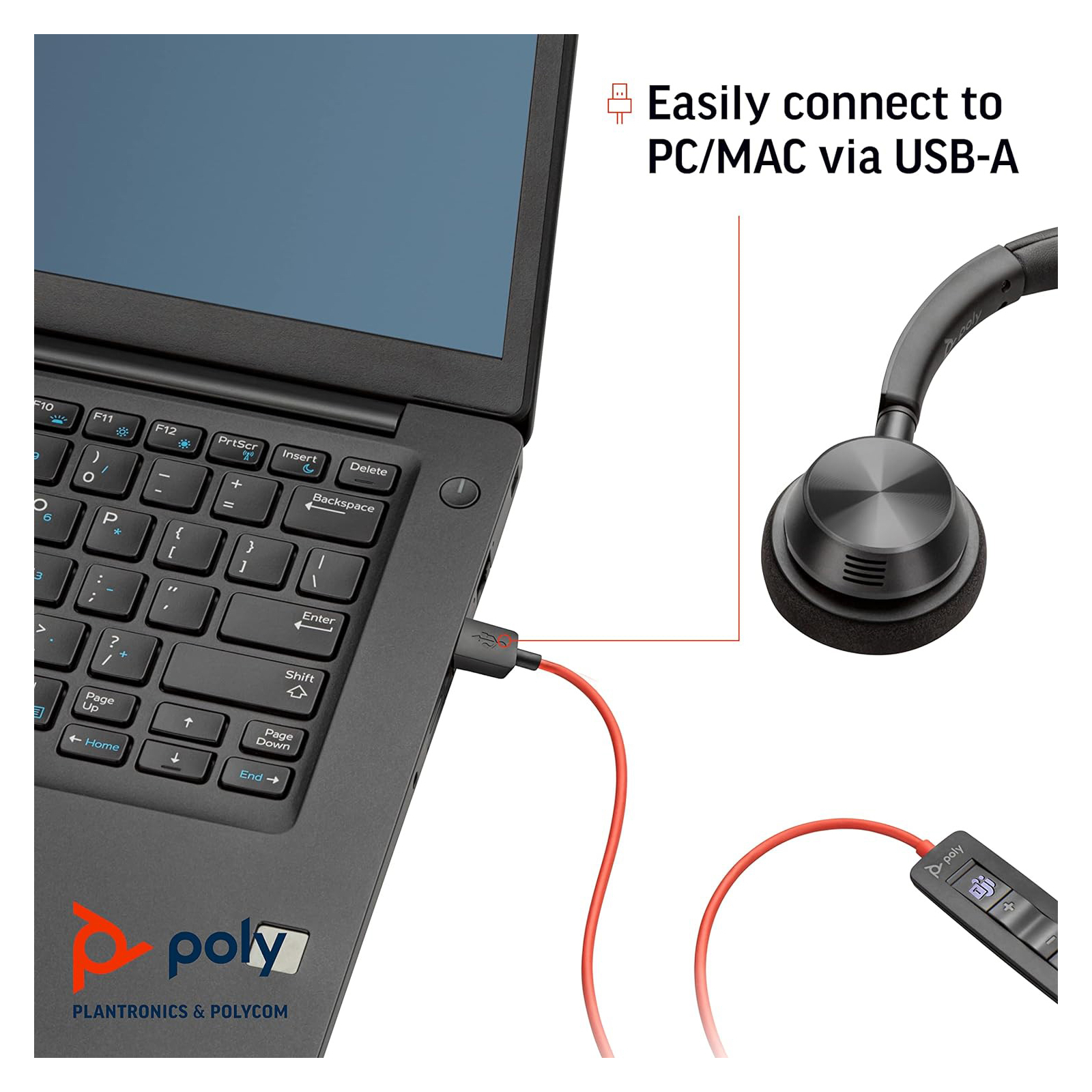 Наушники Poly Blackwire 3320-M USB-A/C (8X220AA) изображение 3