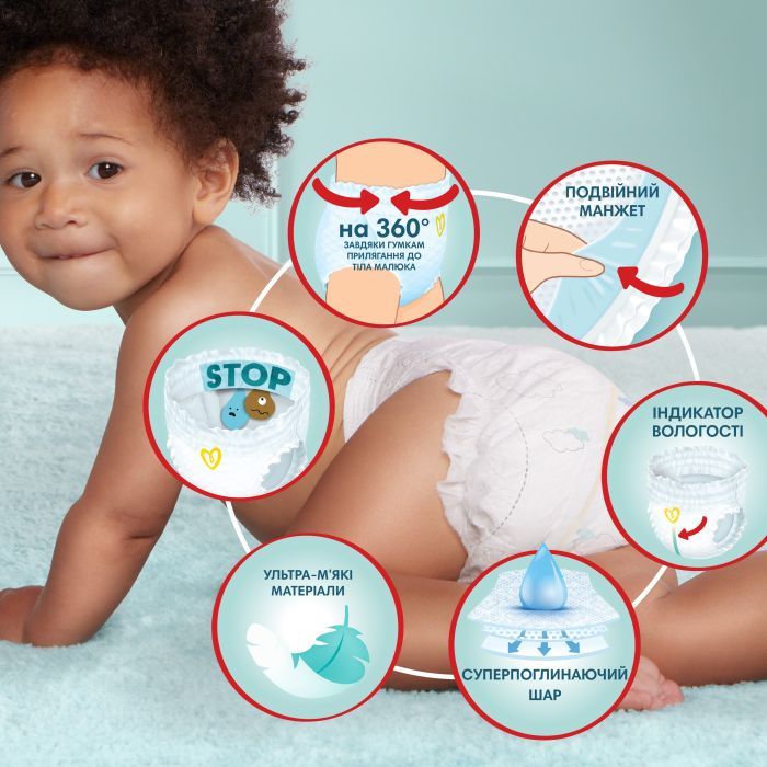 Подгузники Pampers Premium Care Pants Розмір 4 (9-15 кг) 124 шт (8006530315852) изображение 7