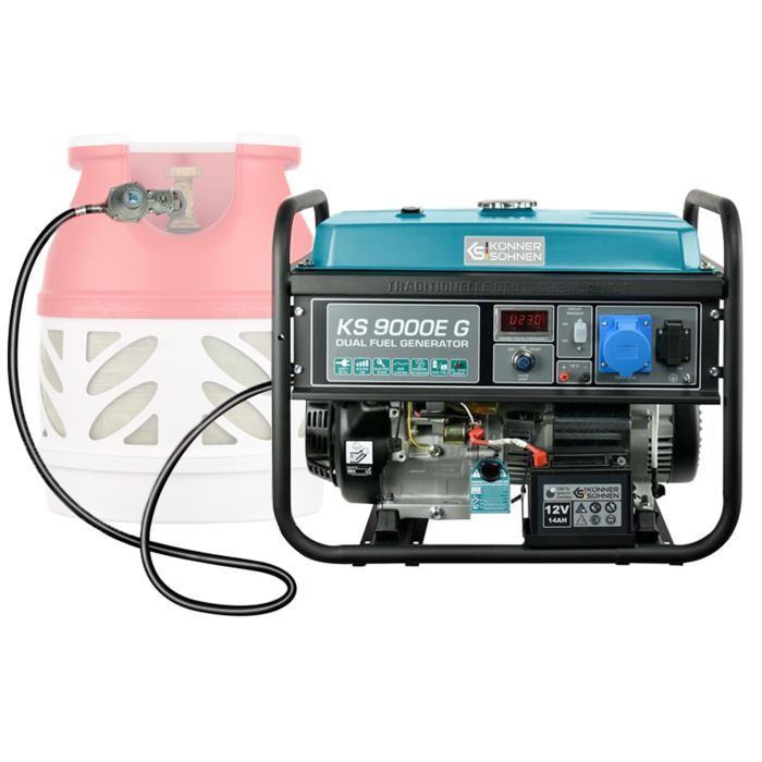 Генератор Konner&Sohnen газобензиновий KS 9000E G, 230V, 6.5kW, електростартер, 83.0кг (KS9000EG)