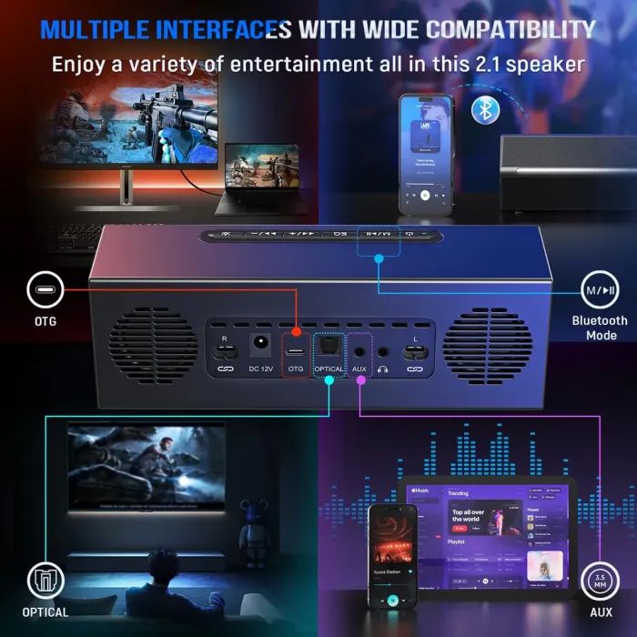 Акустична система Fifine A22 Gaming RGB Black (A22) зображення 6