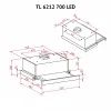 Витяжка кухонна Perfelli TL 6212 Full BL 700 LED зображення 12