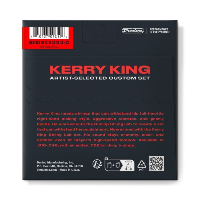 Струны для гитары Jim Dunlop String Lab Series Kerry King Guitar Strings (10-52) (KKN1052) изображение 2