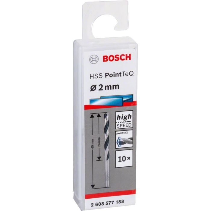 Сверло Bosch по металлу HSS-PointTeQ, 2х24х49мм, 10шт (2.608.577.188) изображение 7