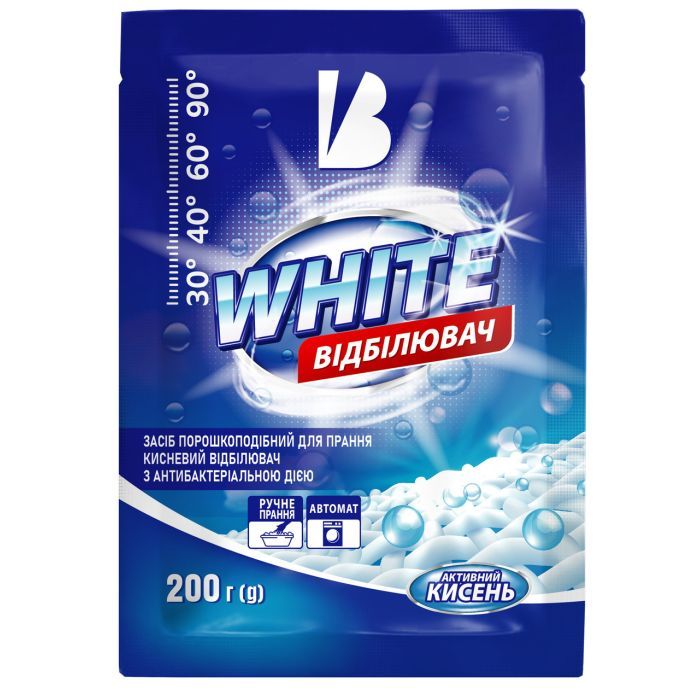 Отбеливатель Blyskavka White С активным кислородом 200 г (4820214191822)