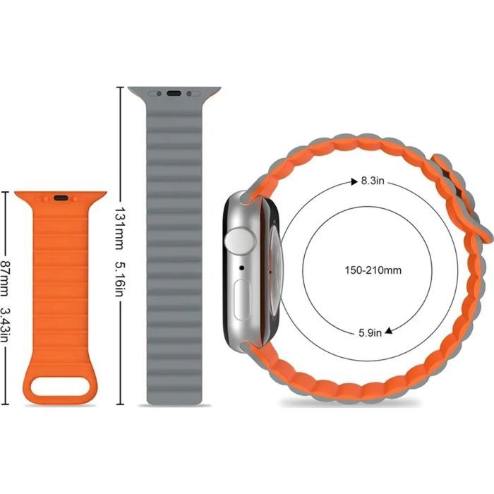 Ремінець до смарт-годинника Drobak Silicone Magnetic Link для Apple Watch All Series Ultra 2 49/45/44/42mm Midnight blue (898927) зображення 3
