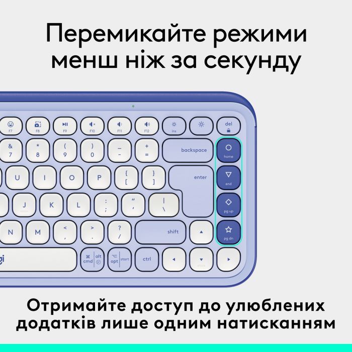 Клавіатура Logitech POP Icon Keys Bluetooth UA Lilac (920-013074) зображення 5