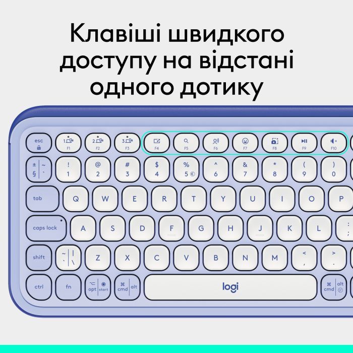 Клавіатура Logitech POP Icon Keys Bluetooth UA Lilac (920-013074) зображення 8