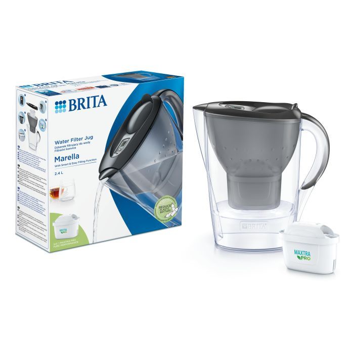 Фільтр-глечик Brita Marella Memo MXPro 2.4л (1.4л води) з фільтр-картриджем, графіт (1052794) зображення 6
