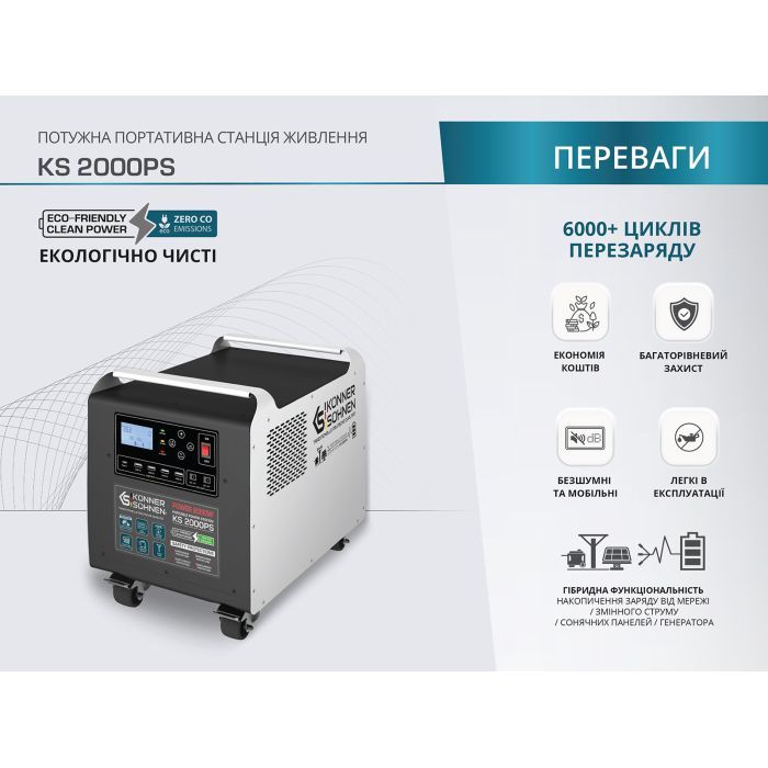 Зарядная станция Konner&Sohnen KS2000PS, 2000W, 1792Wh (KS2000PS) изображение 4