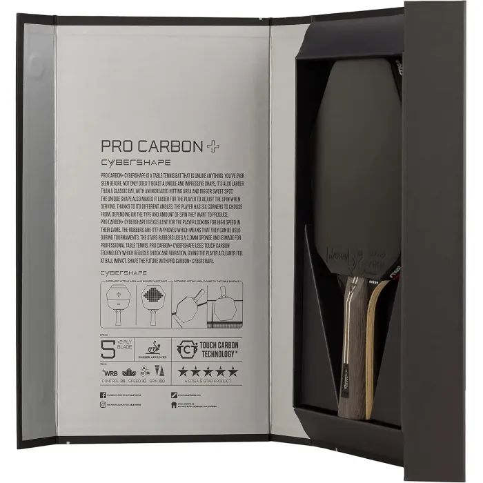 Ракетка для настольного тенниса Stiga Pro Carbon Plus Cybershape 5 Star FL (1215-0401-35) (931184) изображение 5
