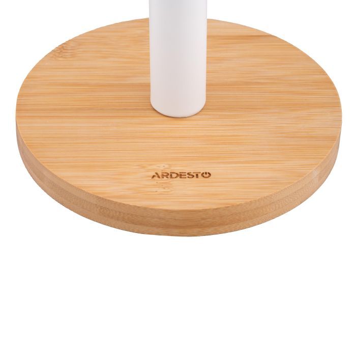 Тримач паперових рушників Ardesto Midori 15х34см, метал, бамбук, чорний (AR0913BB) зображення 5
