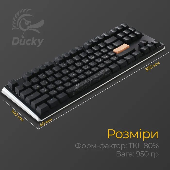 Клавиатура Ducky One 3 TKL Cherry MX Red RGB UA USB White (DKON2187ST-RUAPXPWWWSC1) изображение 11