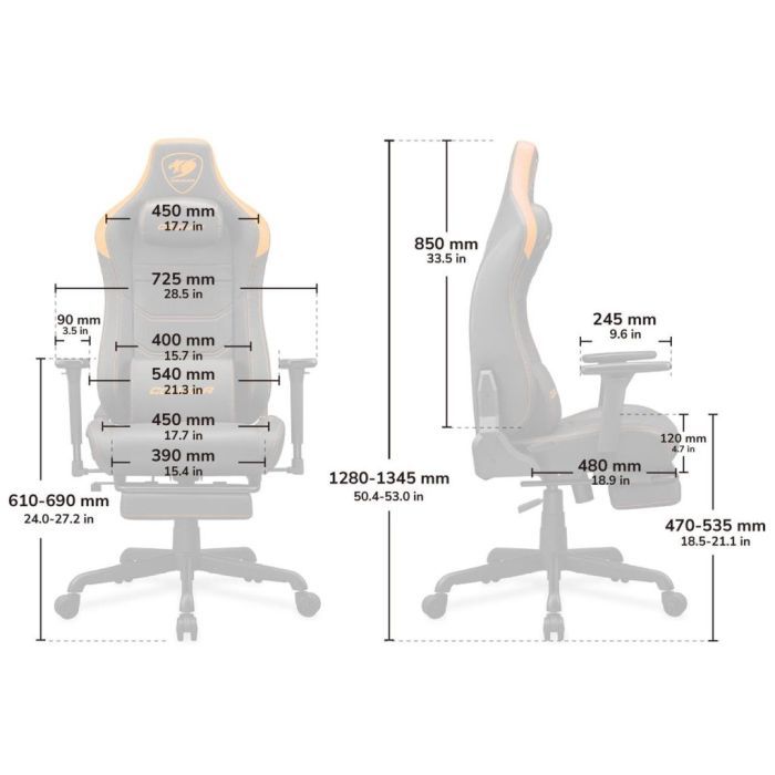 Кресло игровое Cougar Armor EVO S Gold изображение 10