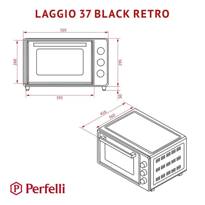 Электропечь Perfelli LAGGIO 37 BLACK RETRO изображение 12