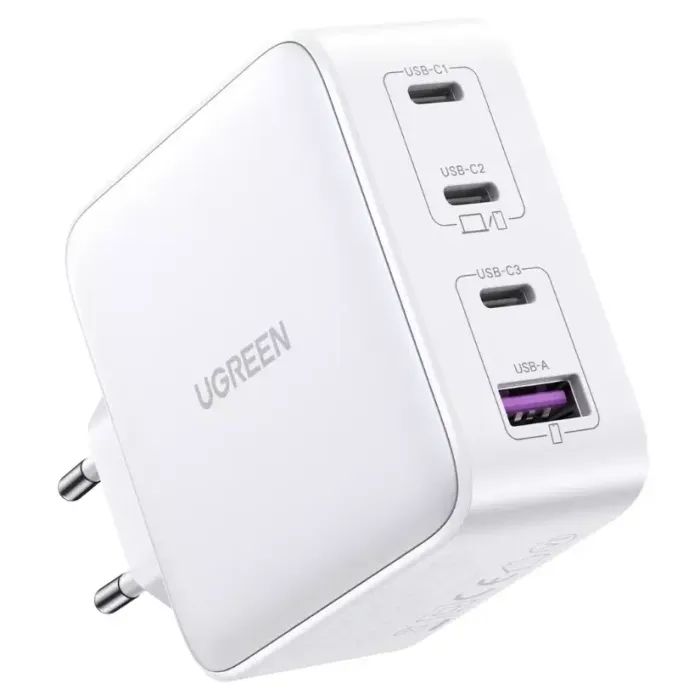Зарядний пристрій Ugreen 4xUSB 100W (3хUSB-C+USB-A) Gan white CD226 (15337) зображення 2