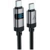 Дата кабель USB-C to USB-C 1.2m 60W digital display C15-03 Black Acefast (6974316283720) изображение 2