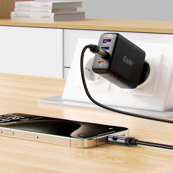 Дата кабель USB-C to USB-C 1.2m 60W digital display C15-03 Black Acefast (6974316283720) изображение 7