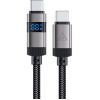 Дата кабель USB-C to USB-C 1.2m 60W digital display C15-03 Black Acefast (6974316283720)