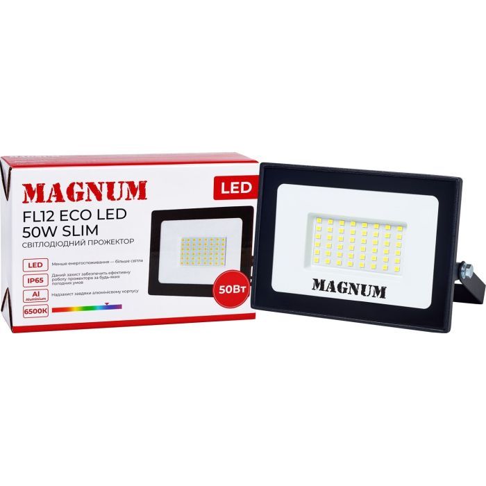 Прожектор MAGNUM FL12 ECO LED 50Вт slim 6500К IP65 (90018085) изображение 4