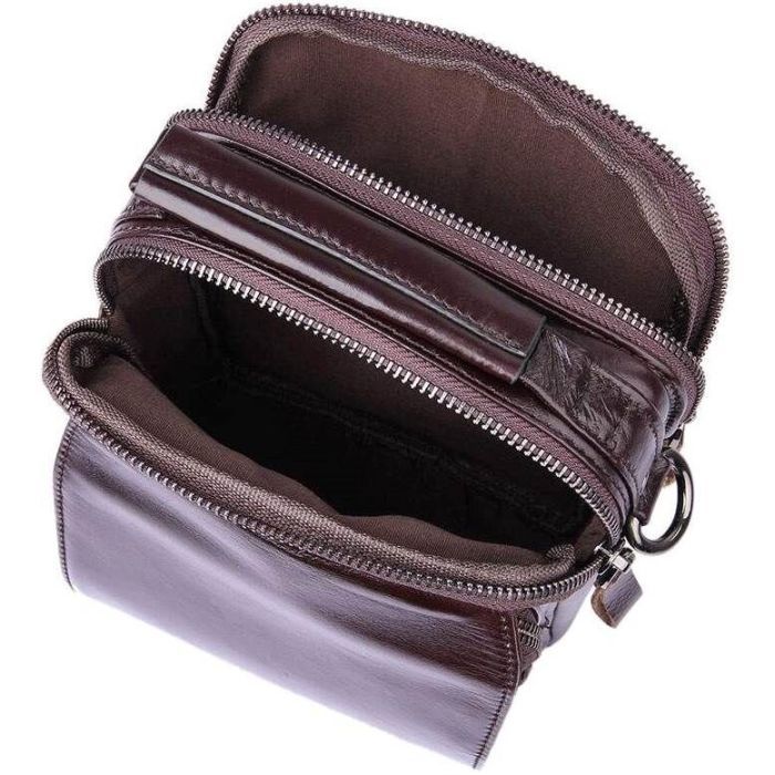 Сумка Vintage Из натуральной кожи Коричневая (14544) изображение 9