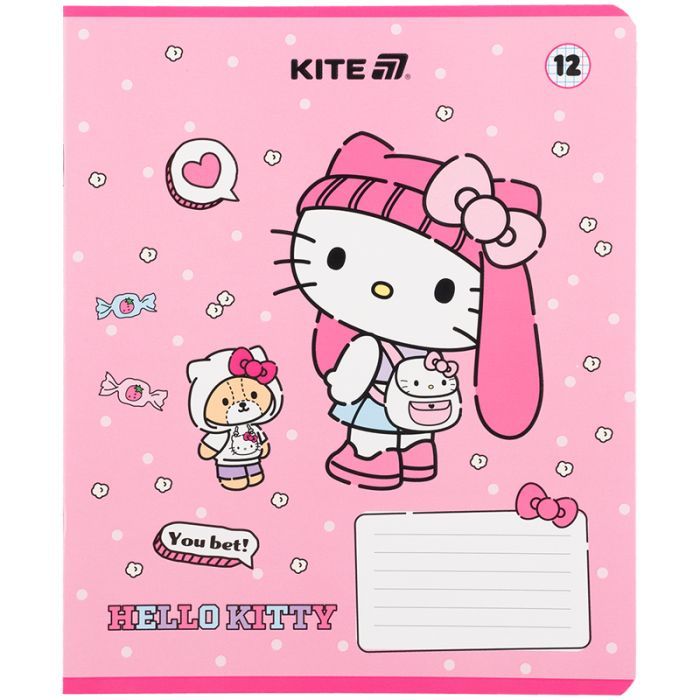 Зошит Kite Hello Kitty, 12 аркушів, клітинка (HK25-232-1) зображення 4