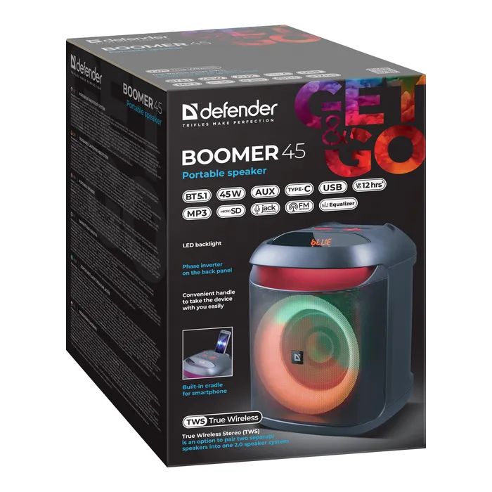 Акустическая система Defender Boomer 45 Bluetooth Black (65245) изображение 9