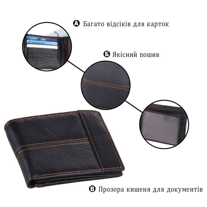 Кошелек Vintage Черный (14227) изображение 4