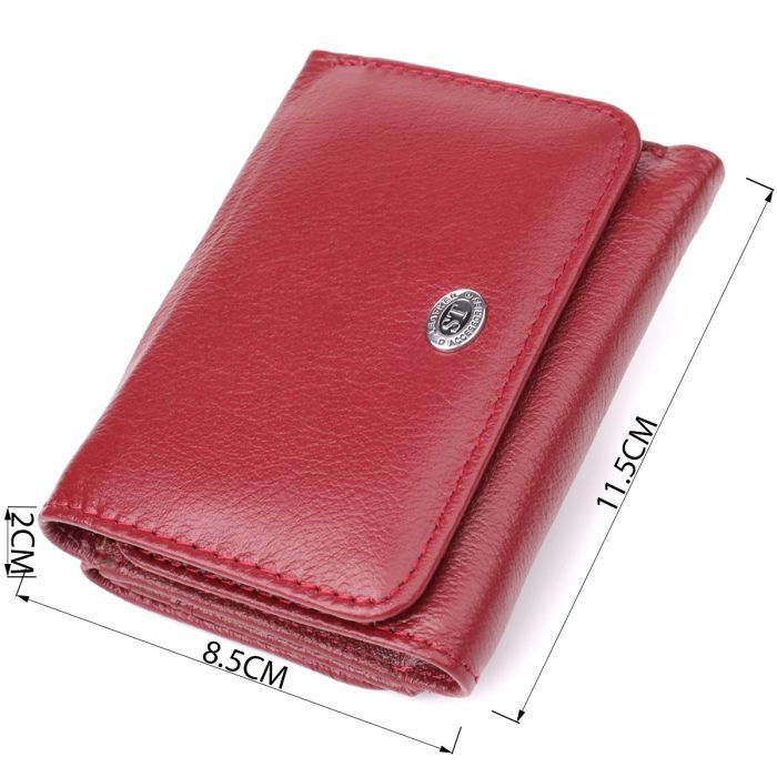 Гаманець ST Leather З натуральної шкіри Бордовий (23073) зображення 3