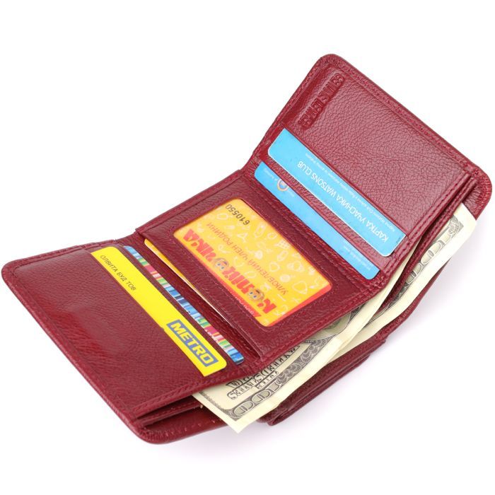 Гаманець ST Leather З натуральної шкіри Бордовий (23073) зображення 7