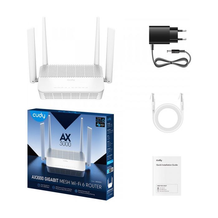 Маршрутизатор Cudy Маршрутизатор Cudy WR3000S, AX3000 Gigabit Wi-Fi 6 Mesh Router (WR3000S) изображение 3