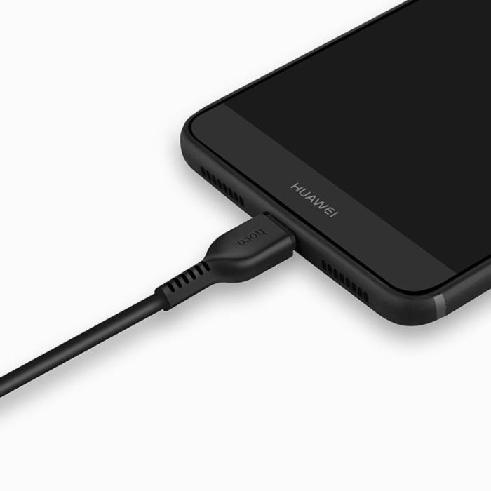 Дата кабель USB 2.0 AM to USB-C 1.0m 3A PVC X20 black HOCO (6957531068846) изображение 4
