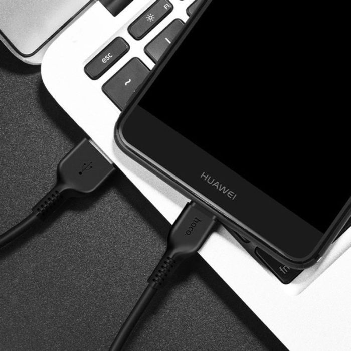Дата кабель USB 2.0 AM to USB-C 1.0m 3A PVC X20 black HOCO (6957531068846) изображение 6