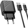 Зарядний пристрій HOCO CS21A Rich USB QC3.0 + cable USB to USB-C Black (6942007609906) зображення 3