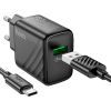 Зарядний пристрій HOCO CS21A Rich USB QC3.0 + cable USB to USB-C Black (6942007609906) зображення 5