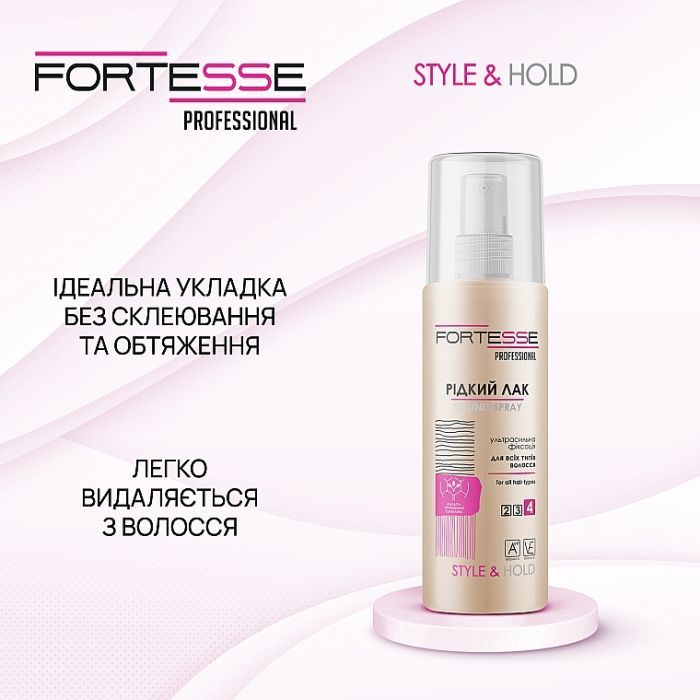Лак для волос Fortesse Professional Style & Hold Жидкий ультрасильной фиксации 150 мл (4820197000869) изображение 4