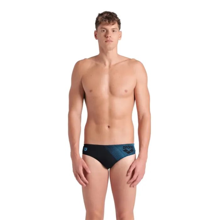 Плавки Arena Foggy Dots Swim Briefs 008482-506 чорний, жовтий 100 (3468337530909)