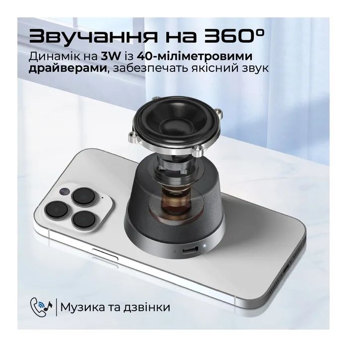 Акустична система Promate Punch 3 Вт Black (punch.black) зображення 3
