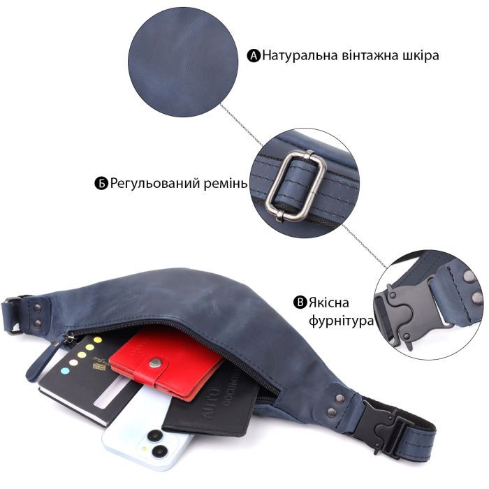 Сумка Shvigel Из натуральной кожи Синяя (23132) изображение 4