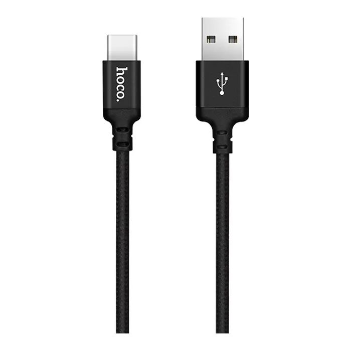 Дата кабель USB 2.0 AM to USB-C 1.0m 3A nylon black HOCO (6957531062868)