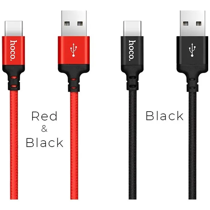 Дата кабель USB 2.0 AM to USB-C 1.0m 3A nylon black HOCO (6957531062868) изображение 4