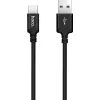 Дата кабель USB 2.0 AM to USB-C 1.0m 3A nylon black HOCO (6957531062868)