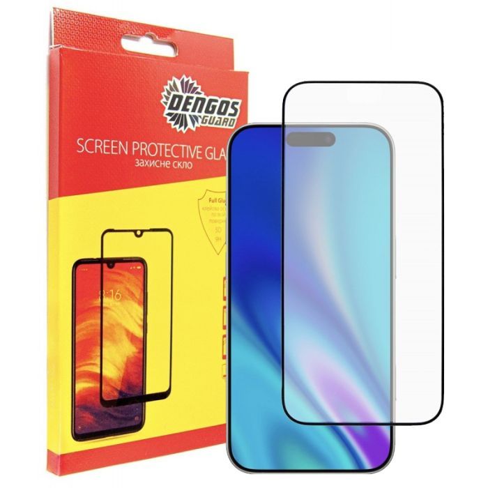 Стекло защитное Dengos Full Glue iPhone 17 Pro Black (TGFG-409)