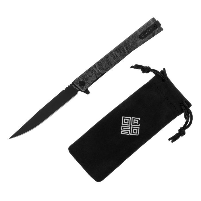 Ніж Ocaso Solstice, Engraved titanium Topo Pattern, Black (10ETB) зображення 8
