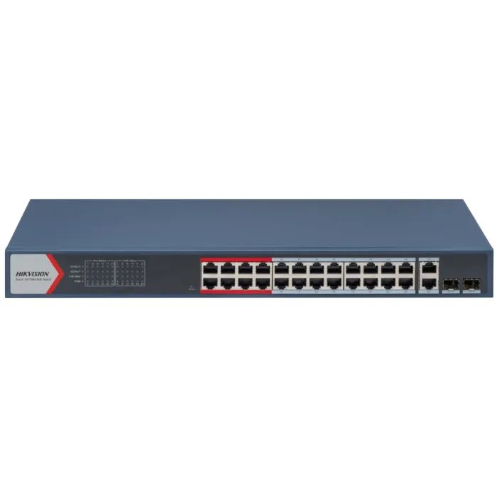 Комутатор мережевий Hikvision DS-3E1326P-EI(B)