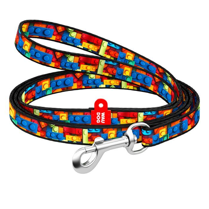 Повідець для котів WAUDOG Nylon "Блоки" Ш 10 мм Д 122 см (369-4056)