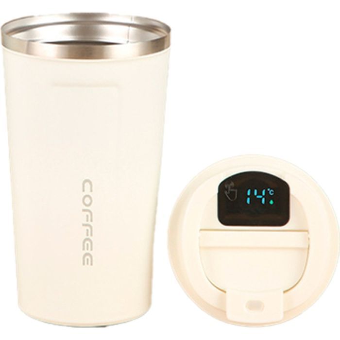 Термокружка Merlion з LED дисплеєм 510 мл, біла (Termo-304LED-510White)