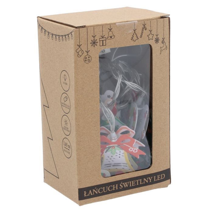 Гірлянда Chomik Новорічні атрибути 10 LED теплий білий, IP20, 2хАА (5900779854024) зображення 12