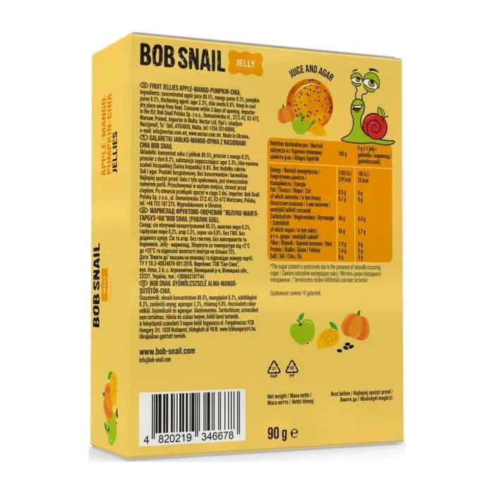 Мармелад Bob Snail Манго, тыква, чиа 90 г (1740882) изображение 4