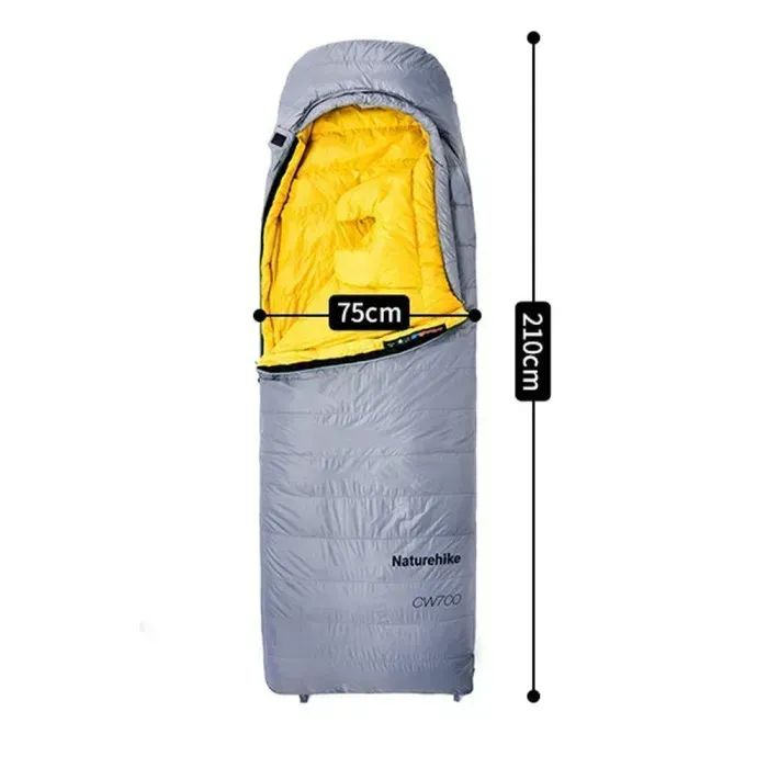 Спальный мешок Naturehike з натуральним пухом CW700 CNK2450WS048, M, чорно-блакитний (6927595788387) изображение 4