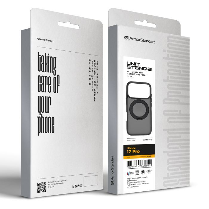 Чехол для мобильного телефона Armorstandart Unit Stand2 Apple iPhone 17 Pro Black (ARM86333) изображение 3